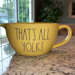 Rae Dunn Mixing Bowl-Yellow, “THAT’S ALL YOLKS”